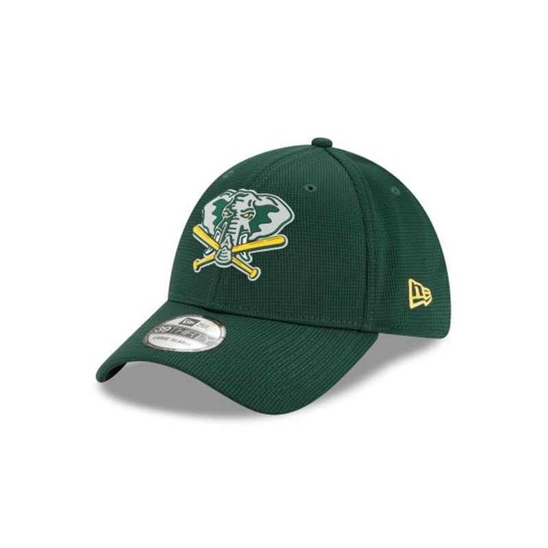 MLB Oakland Athletics Clubhouse Collection 39Thirty Stretch Fit (YUK4590) - Green New Era Caps